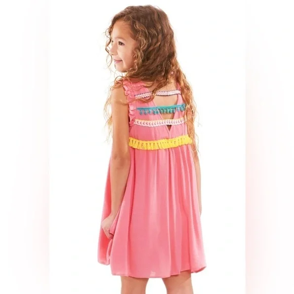 Hanna Banana Little Girl Baby Doll Dress with Embellishment Coral Color size 5 - Picture 3 of 8